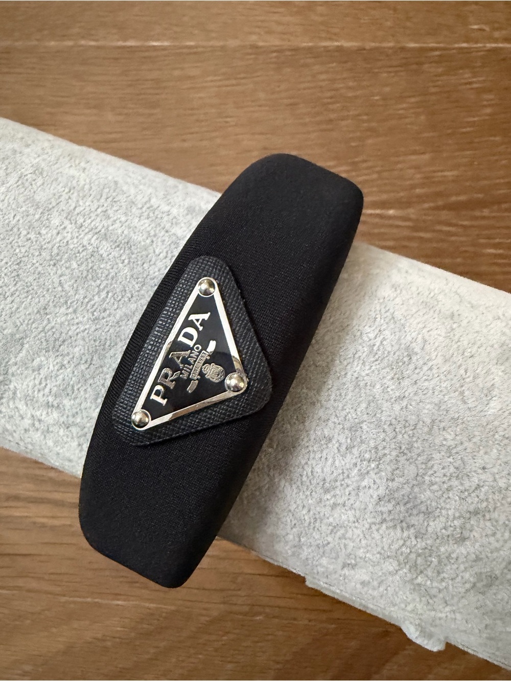 Prada Black Triangular Logo Headband
